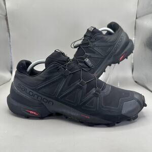 Salomon Speedcross 5 Shoes Mens Size 9.5 Black Trail Running Sneakers Hiking